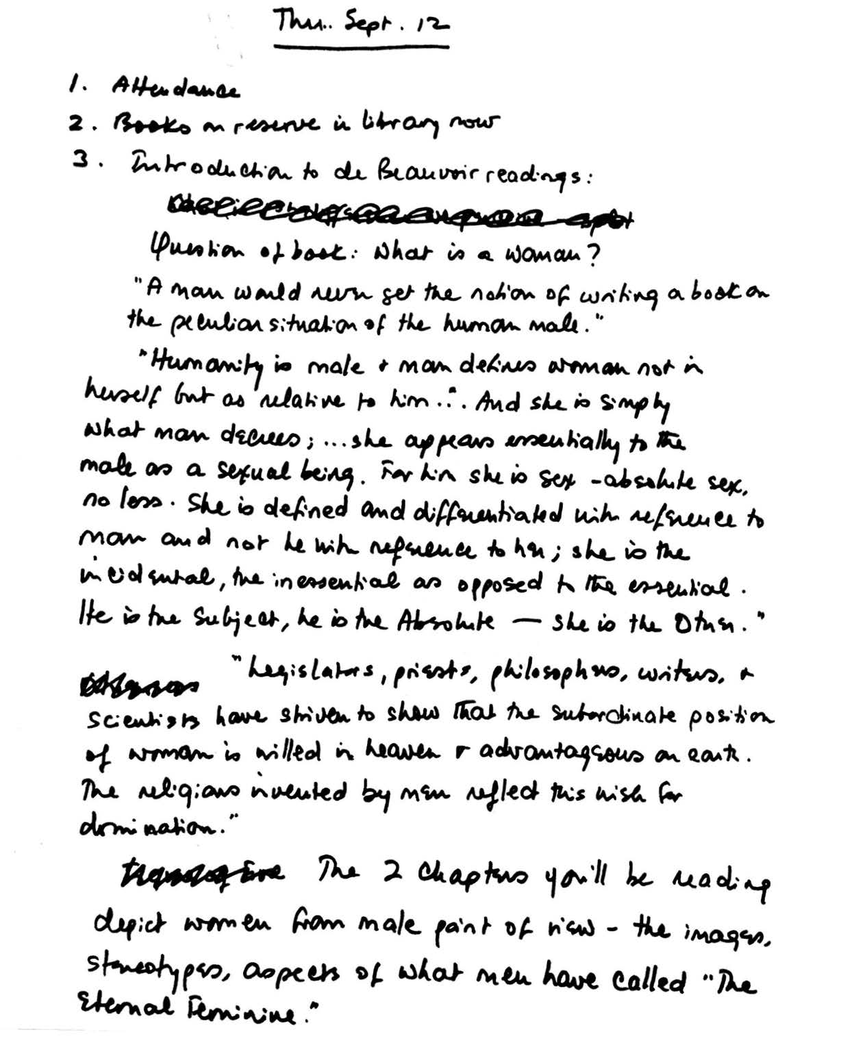 Rich's handwritten notes