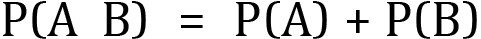 <mml:math xmlns:mml="http://www.w3.org/1998/Math/MathML" xmlns:m="http://schemas.openxmlformats.org/officeDocument/2006/math" display="block"><mml:mi mathvariant="normal">P</mml:mi><mml:mfenced separators="|"><mml:mrow><mml:mi mathvariant="normal">A</mml:mi><mml:mi mathvariant="normal"> </mml:mi><mml:mi mathvariant="normal"> </mml:mi><mml:mi mathvariant="normal">B</mml:mi></mml:mrow></mml:mfenced><mml:mo>=</mml:mo><mml:mi mathvariant="normal">P</mml:mi><mml:mfenced separators="|"><mml:mrow><mml:mi mathvariant="normal">A</mml:mi></mml:mrow></mml:mfenced><mml:mo>+</mml:mo><mml:mi mathvariant="normal">P</mml:mi><mml:mfenced separators="|"><mml:mrow><mml:mi mathvariant="normal">B</mml:mi></mml:mrow></mml:mfenced></mml:math>