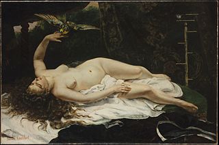 A painting of a person lying on a white sheet

Description automatically generated