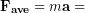 \begin{equation*} \bold{F_{ave}} =m\bold{a} = \end{equation*}