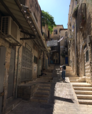 narrow street with steps