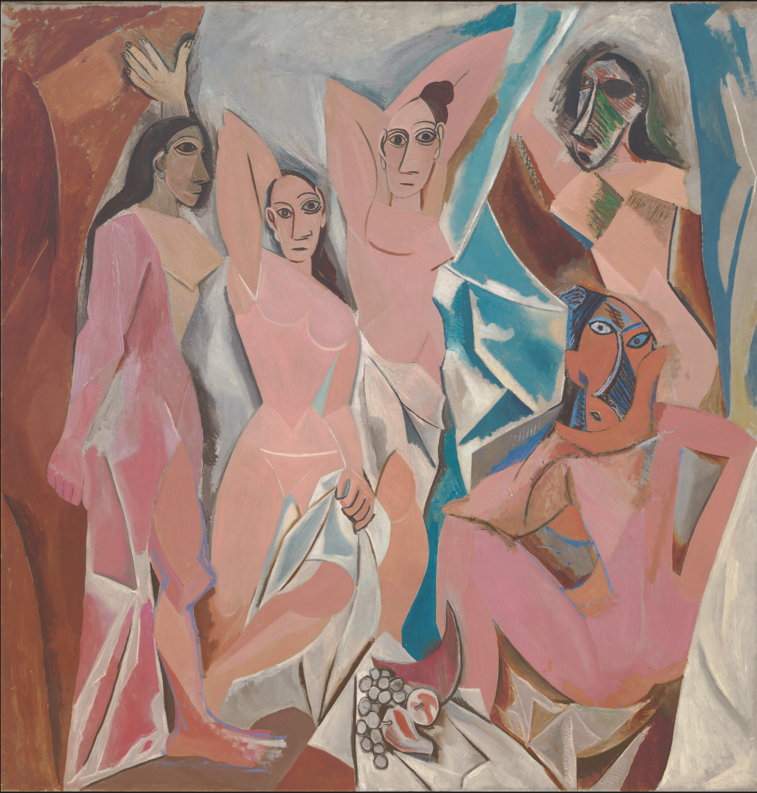 A group of women in pink and blue

Description automatically generated