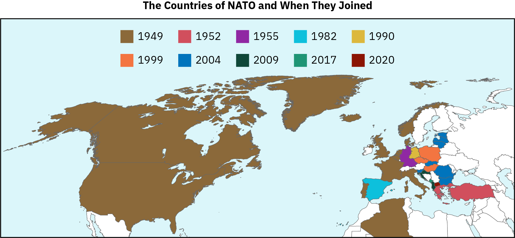Map of NATO membership expansion
