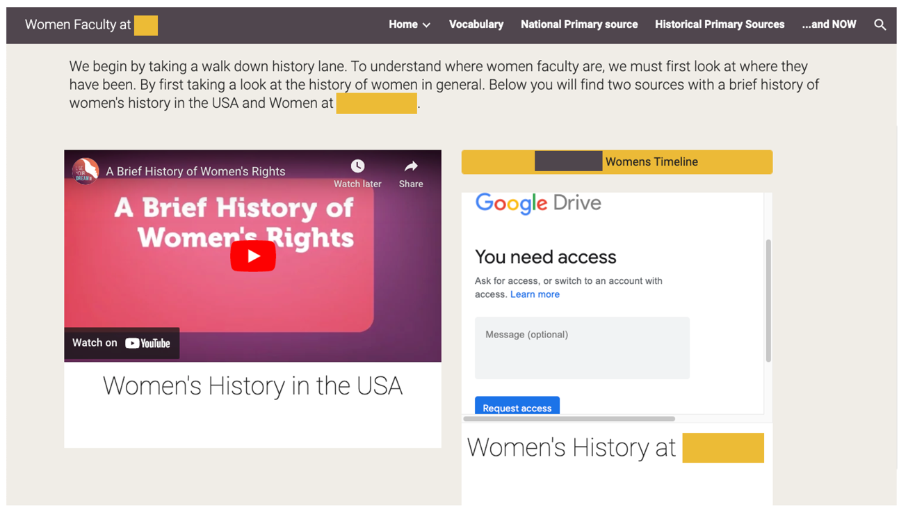A screenshot of the Google Drive image saying "You need access" and the "request access" button.