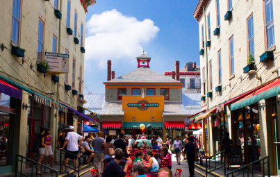 Outside view of the market and the additional buildings around it.