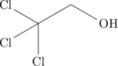 \chemfig{Cl-[:30](-[:-90]Cl)(-[:150]Cl)-[:30]-[:-30]OH}