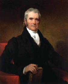 A portrait of Chief Justice John Marshall.