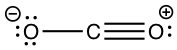 Left oxygen atom has 3 lone pairs with 1 bond pair to the carbon & the right oxygen atom has one lone pair and 3 bond pairs