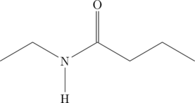\chemfig{-[:30]-[:-30]N(-[:-90]H)-[:30](=[:90]O)-[:-30]-[:30]-[:-30]}