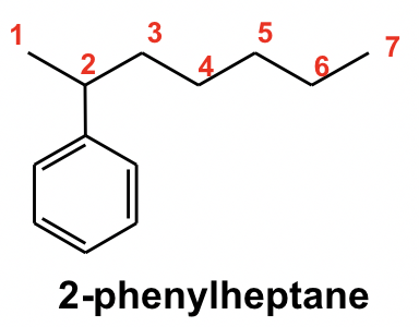 7 carbon with a benzene on the second