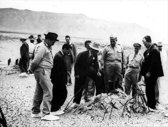 The remains of the tower after the test