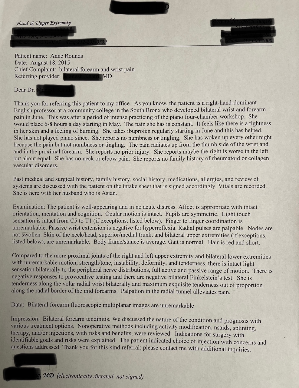 Hand and Upper Extremity