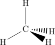 \chemfig{H-[:30]C(-[:90]H)(<[:-30]H)(<:[:-5]H)}