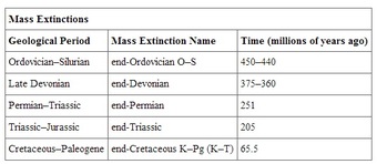 Five mass extinctions