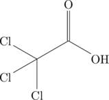 \chemfig{Cl-[:30](-[:-90]Cl)(-[:150]Cl)-[:30](=[:90]O)-[:-30]\ce{OH}}