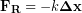 \begin{equation*} \bold{F_R} = -k \bold{\Delta x} \end{equation*}