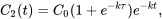 \begin{equation} C_2(t)=C_0(1+e^{-k\tau})e^{-kt}, \end{equation}