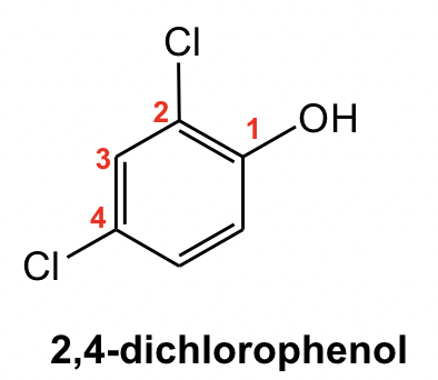 Benzene with -Oh on the first Cl on the 2nd and fourth