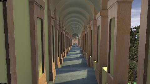 View of 3D model of the Portico of San Luca in Bologna