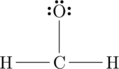 \chemfig{H-C(-[:90]\Lewis{0:2:4:,O})-H}