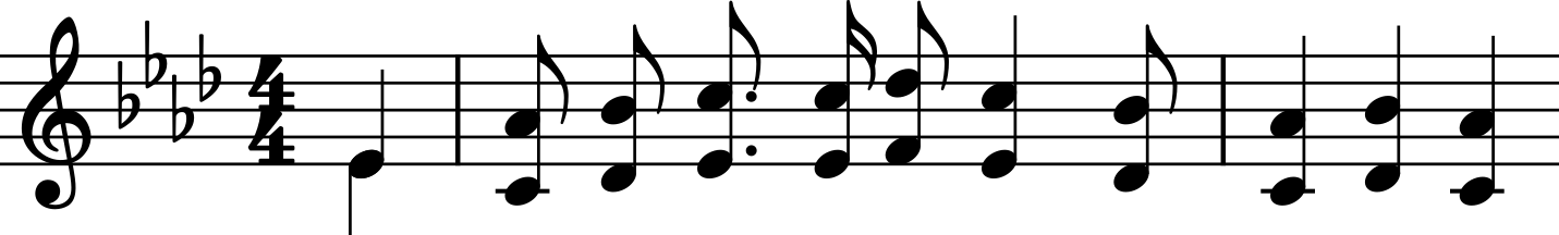 A single line of musical notation representing a phrase of melody.