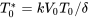 T^*_0=kV_0T_0/\delta