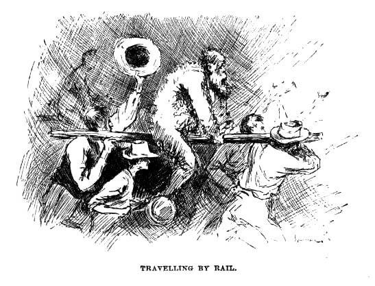 Travelling by rail.