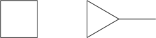 \chemfig{*4(----)}\hspace{4em}\chemfig{*3(-(-)--)}