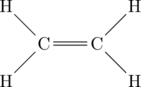 \chemfig{H-[:45]C(-[:135]H)=C(-[:45]H)(-[:-45]H)}