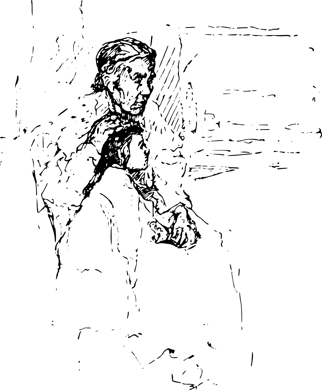 An illustration of an old woman and a young woman.