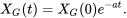 \begin{equation} X_G(t)=X_G(0)e^{-at}. \end{equation}