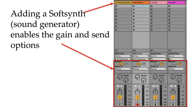 MIDI Enable Gain Ableton 2